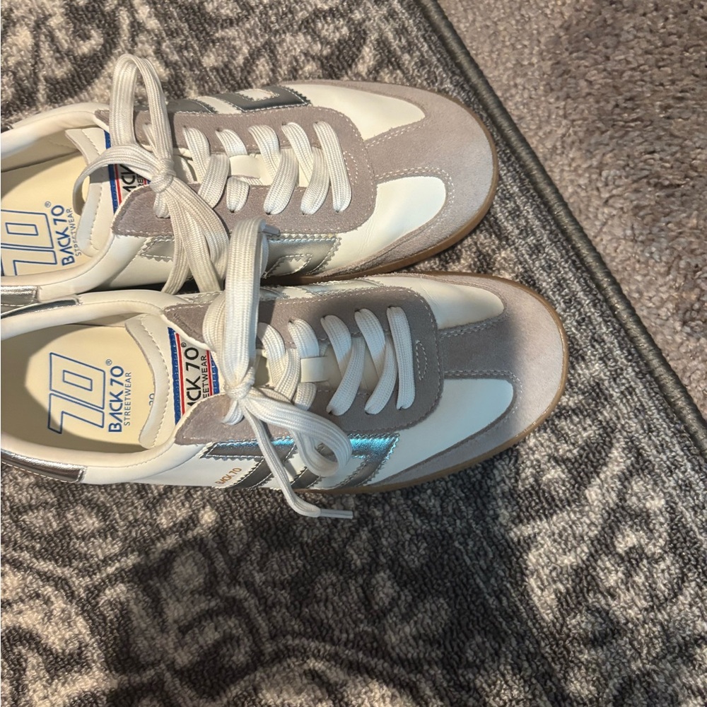 Back 70s Gray and White Classic Low-Top Sneakers. Only worn a few times.